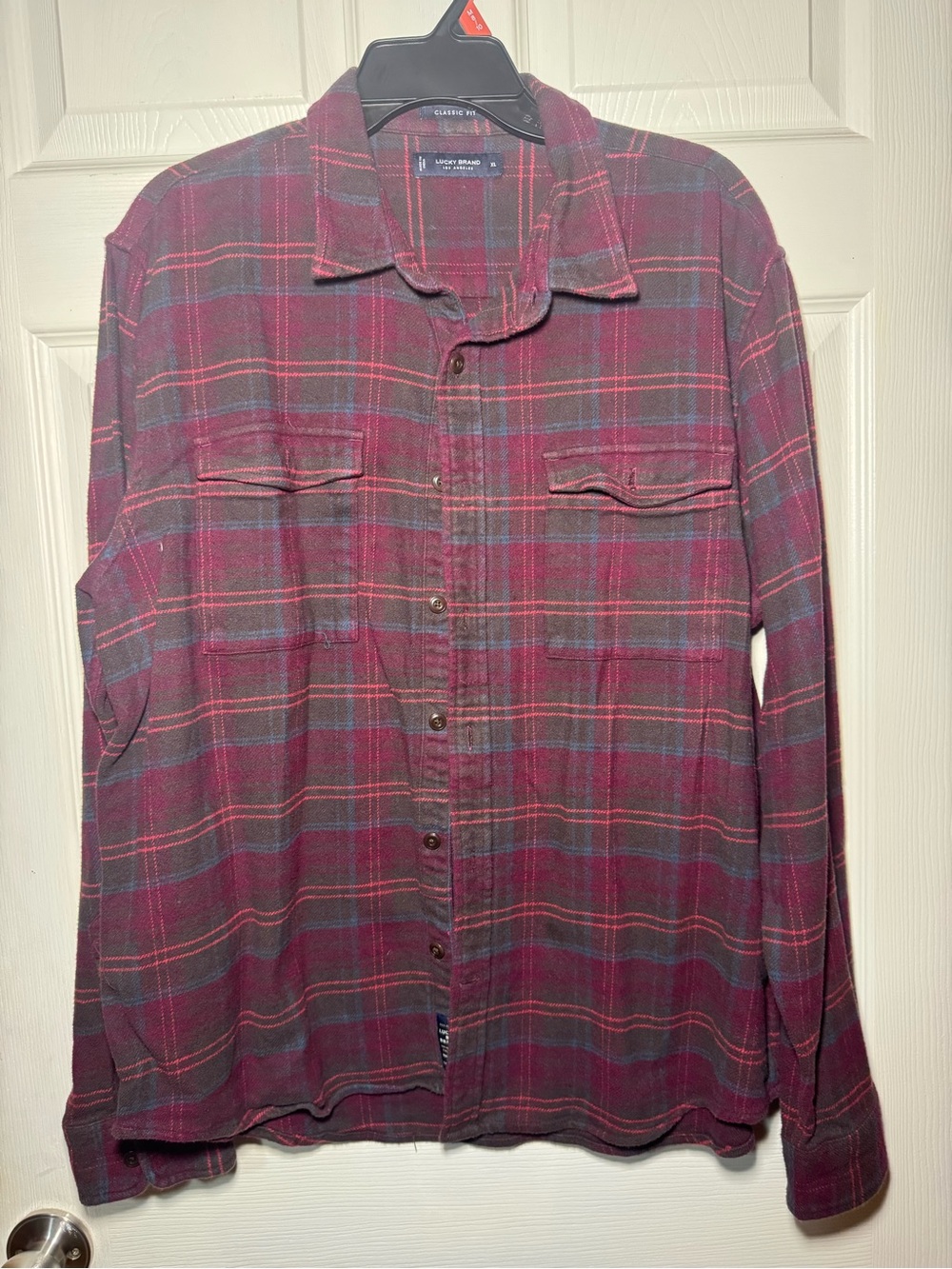 Lucky Brand Burgundy Plaid Button-Down Shirt